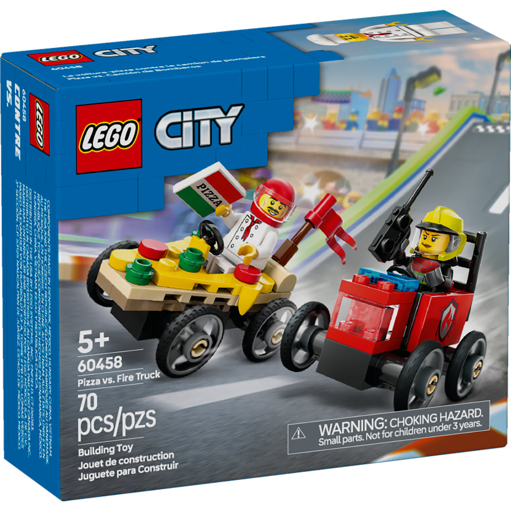 LEGO®City: Pack De Coches De Carreras: Pizza Vs. Camión De Bomberos (60458)_001