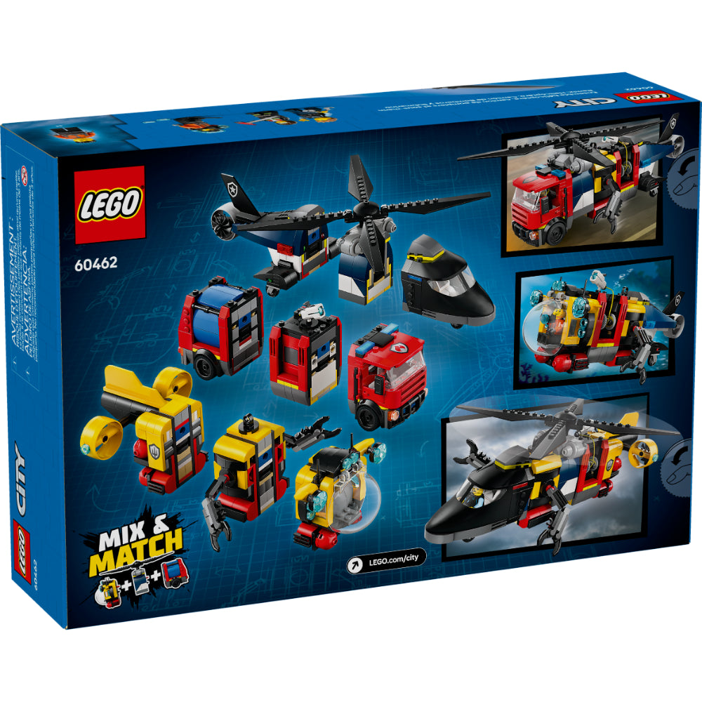LEGO®City: Remix: Helicóptero, Camión De Bomberos Y Submarino (60462)_003