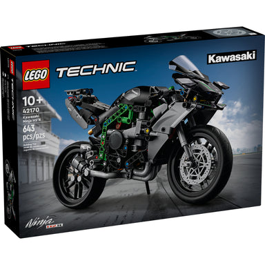 LEGO® Technic Moto Kawasaki Ninja H2R 42170 a escala 1:8 con dirección, suspensión, caja de cambios de 2 velocidades, motor de 4 pistones y detalles auténticos Kawasaki.