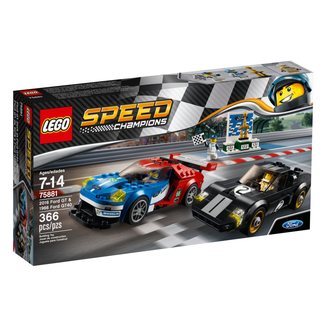 LEGO® Speed Champions Ford GT de 2016 y Ford GT40 de 1966 (75881)