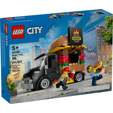 LEGO City Camión Hamburguesería 60404 food truck con forma de hamburguesa y minifiguras